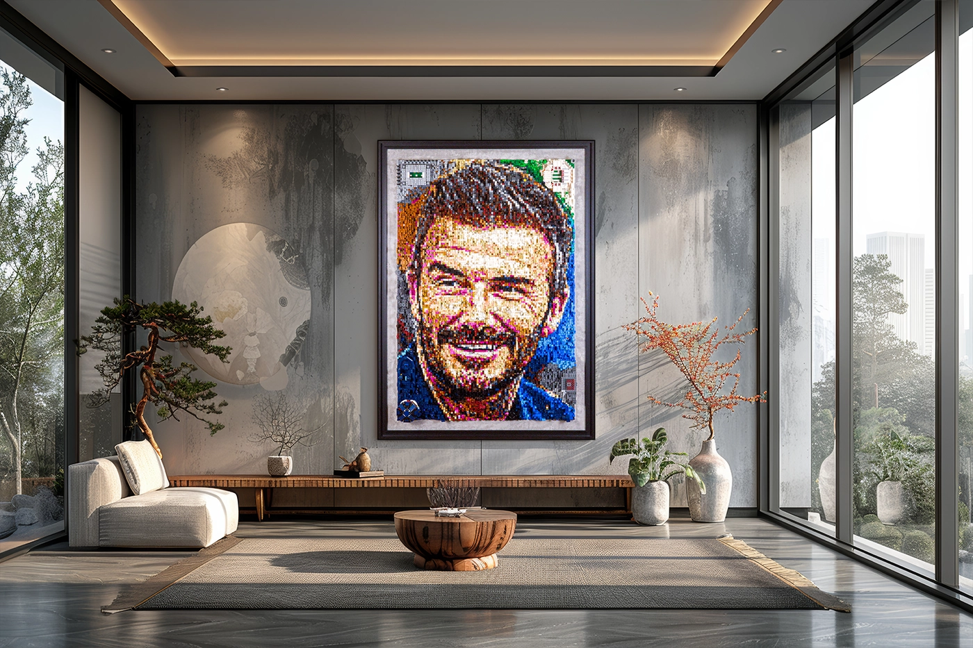 Omagiu David Beckham, mozaic LEGO 3D
